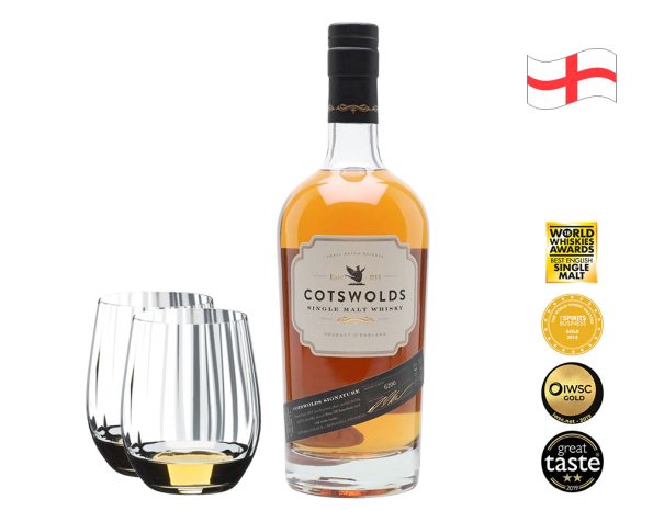 Whisky Cotswolds Signature Single Malt +2 vasos Riedel Optic de REGALO